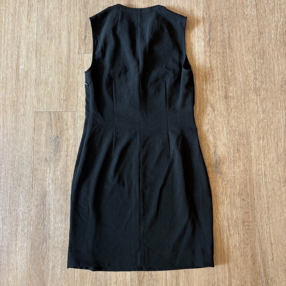 J.CREW Black Sleeveless Ruffle V-Neck Dress - Size 10 - Picture 6 of 7
